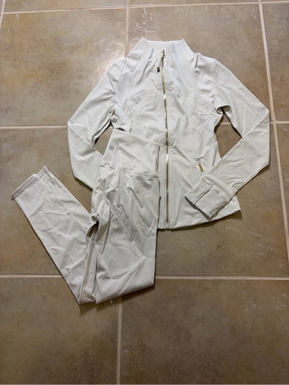 lululemon White Define Jacket and Leggings Set